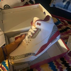 Jordan 3 cardinal brand new plastic wrapped,original box and everything